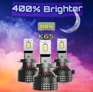 K65 140w 400% brighter most popular H4 Hi and Low