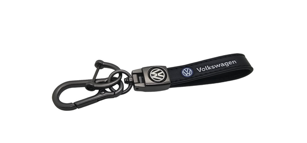 Leather and Metal Automotive Keyring with Emblem for Volkswagen Vehicles – Inch Autos