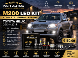 M200 Kit H4 Hi and Low Beam Fogs from  2013 H11 x2, Parker's Number plate W5W X4 Reversing Bulb w16W X2 Toyota Keyring x1