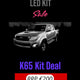 FROM 2013 "K65 Deal includes K65, H4, H11 fog lights, park lights, and number plate lights, as well as W5W reversing bulbs, P21W bulbs, and a Toyota Keyring."