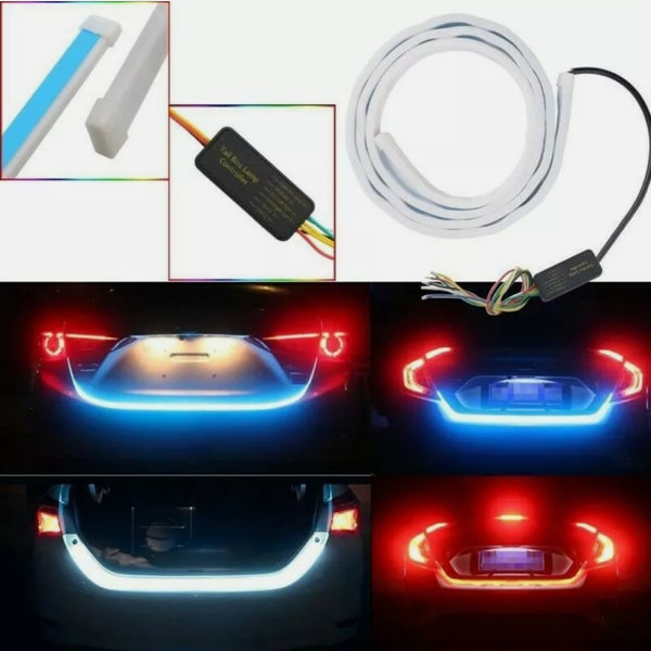 Car rear boot tail light dynamic reverse warning led strip 12v auto br ...